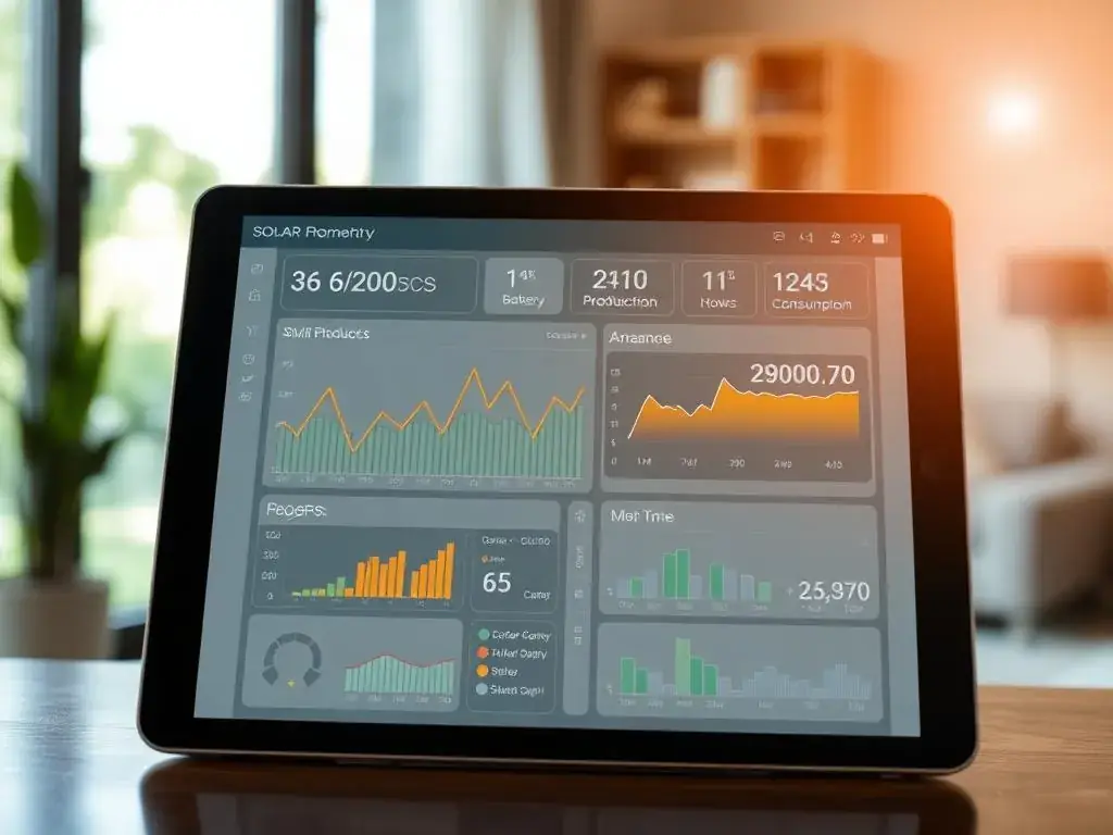 Tableau de bord d'un système de gestion d'énergie (EMS) sur une tablette